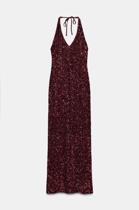 Burgundy Sparkly Dress